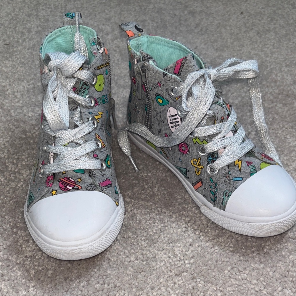 Cat & Jack Colorful Kids High-Top Sneakers size 9
